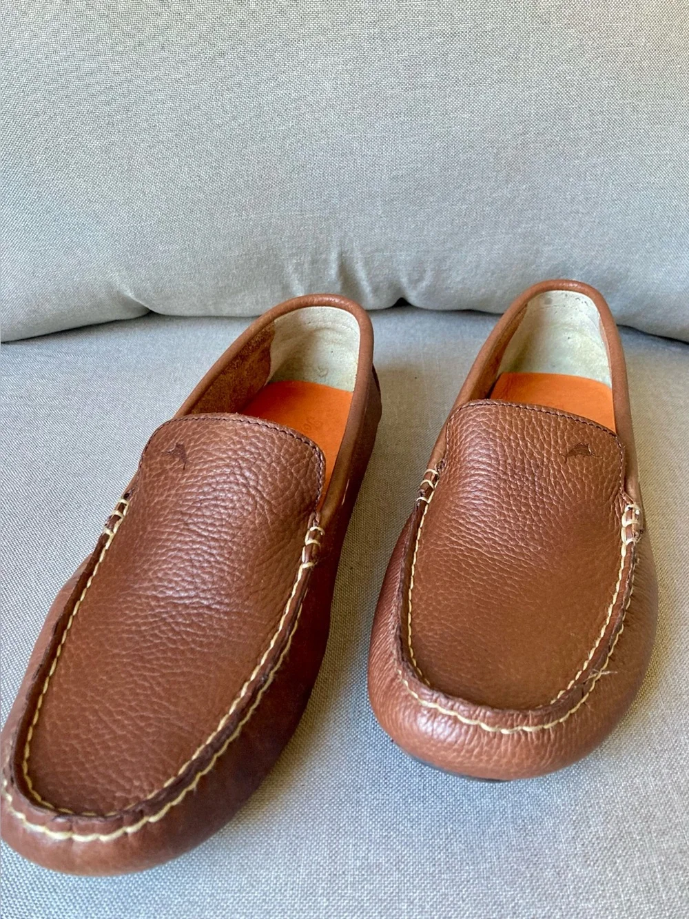 Tommy Bahama Pagota Brown Pebble Leather Driving Loafers Moccasins Men’s 8.5M